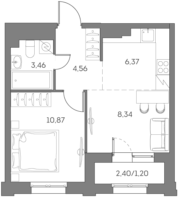 Аквилон BESIDE 2.0 Москва — планировка 1