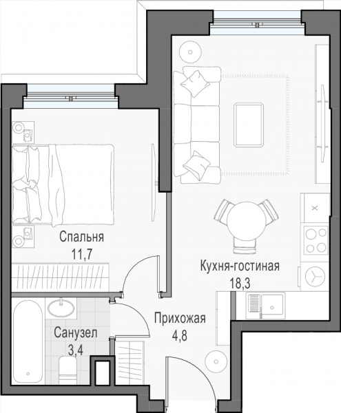 Достижение Москва — планировка 1