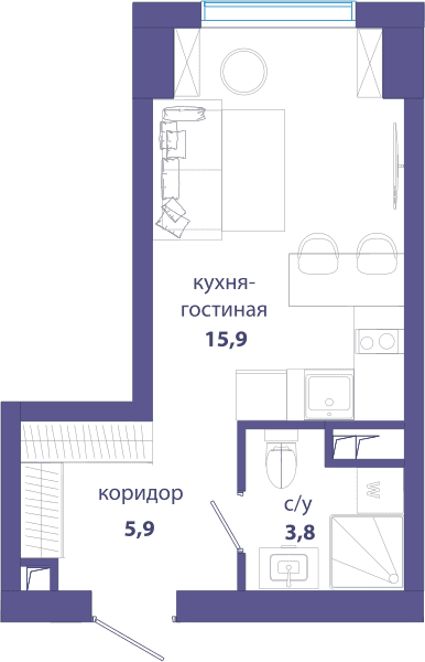 Событие, Событие 4 Москва — планировка Студия