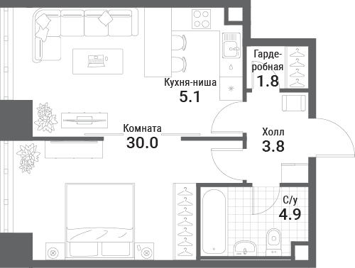 Nagatino i-Land Москва — планировка 1