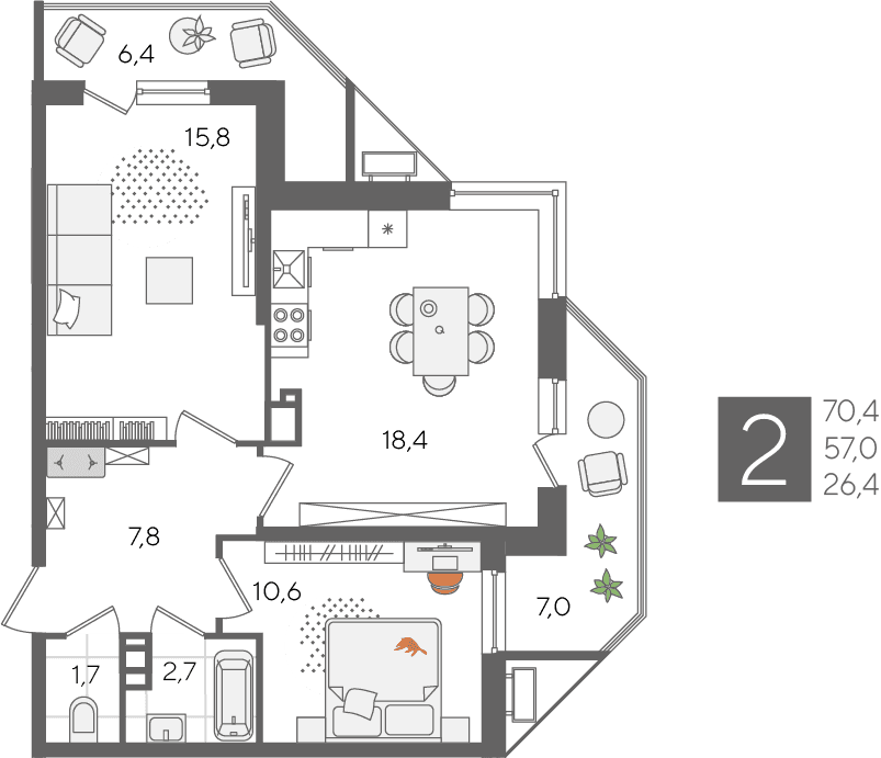 Рекорд 2 Краснодар — планировка 2