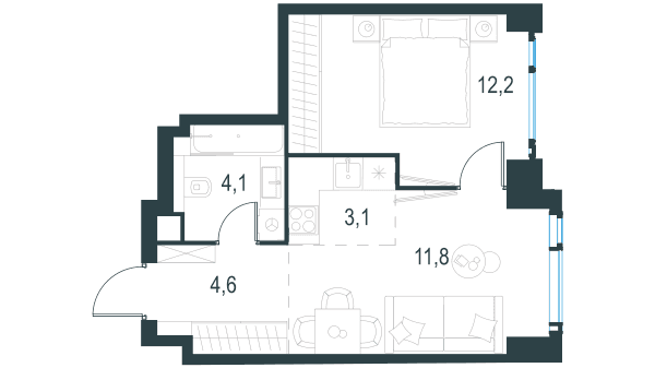 Level Мичуринский, этапы 1 и 2 Москва — планировка 2