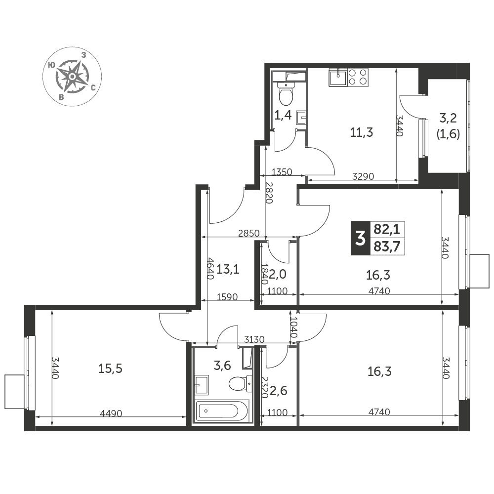 1-й Лермонтовский Люберцы — планировка 3