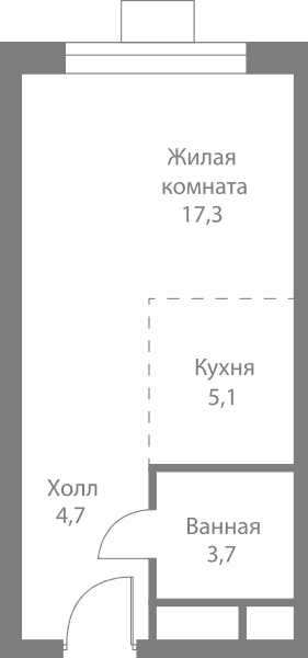 Stellar City Москва — планировка Студия