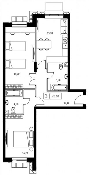 Dream Towers Москва — планировка 2