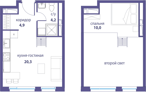Символ, Независимость Москва — планировка Студия