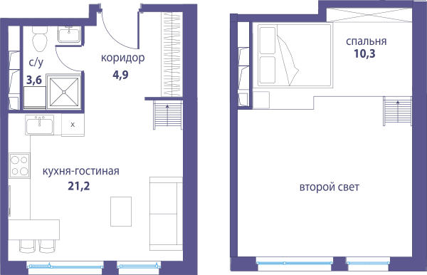 Символ, Независимость Москва — планировка Студия