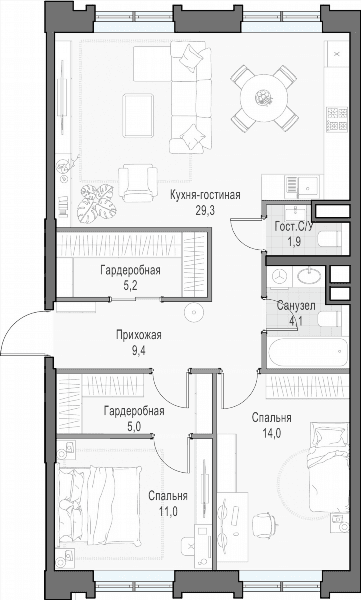 Достижение Москва — планировка 3