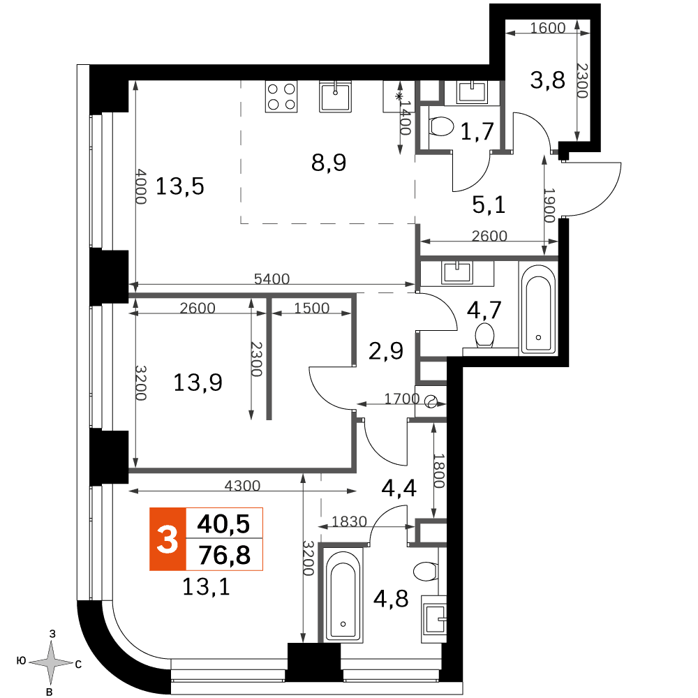 Amber City Москва — планировка 3