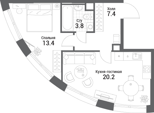 Nagatino i-Land Москва — планировка 1