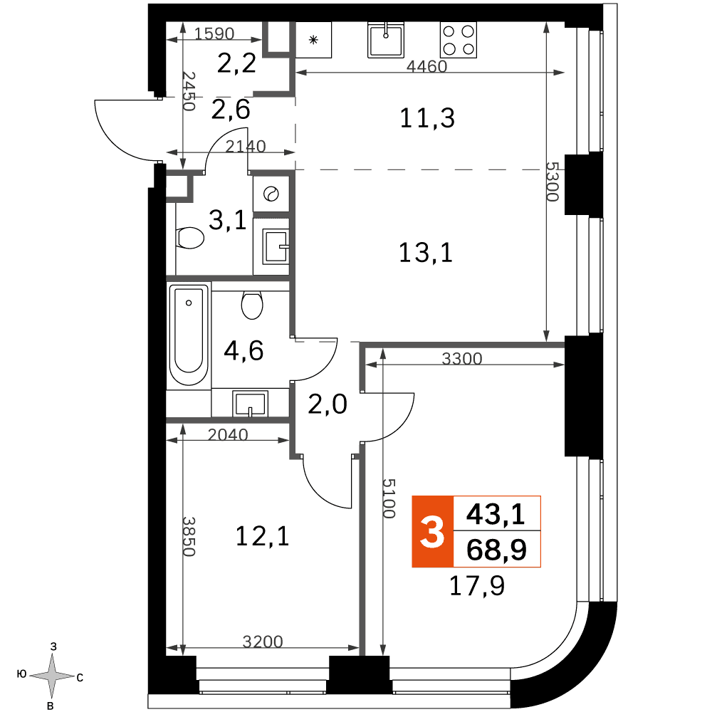 Amber City Москва — планировка 3