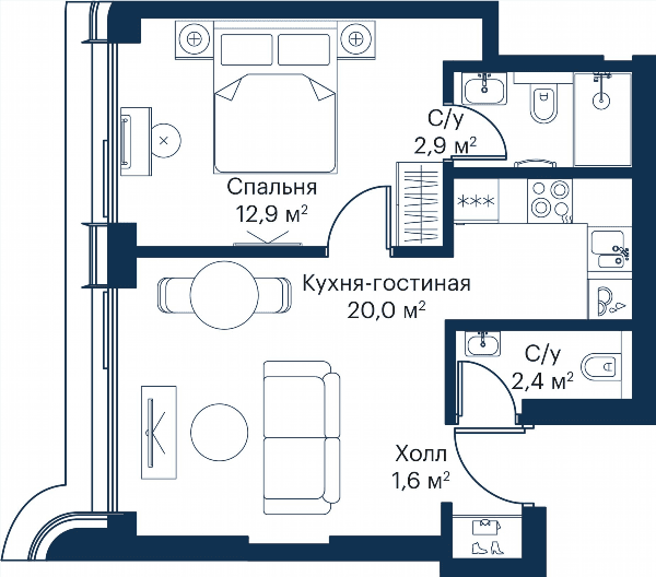 City Bay Москва — планировка 1