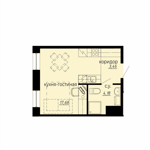 iD Polytech Санкт-Петербург — планировка Студия