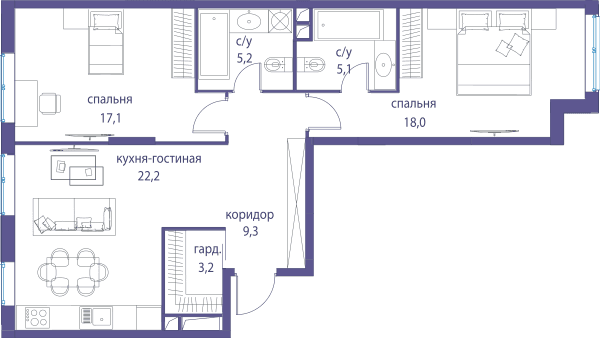 Остров, Остров.4 Москва — планировка 2