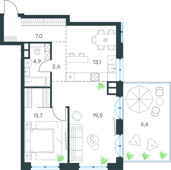 Level Причальный Москва — планировка 2