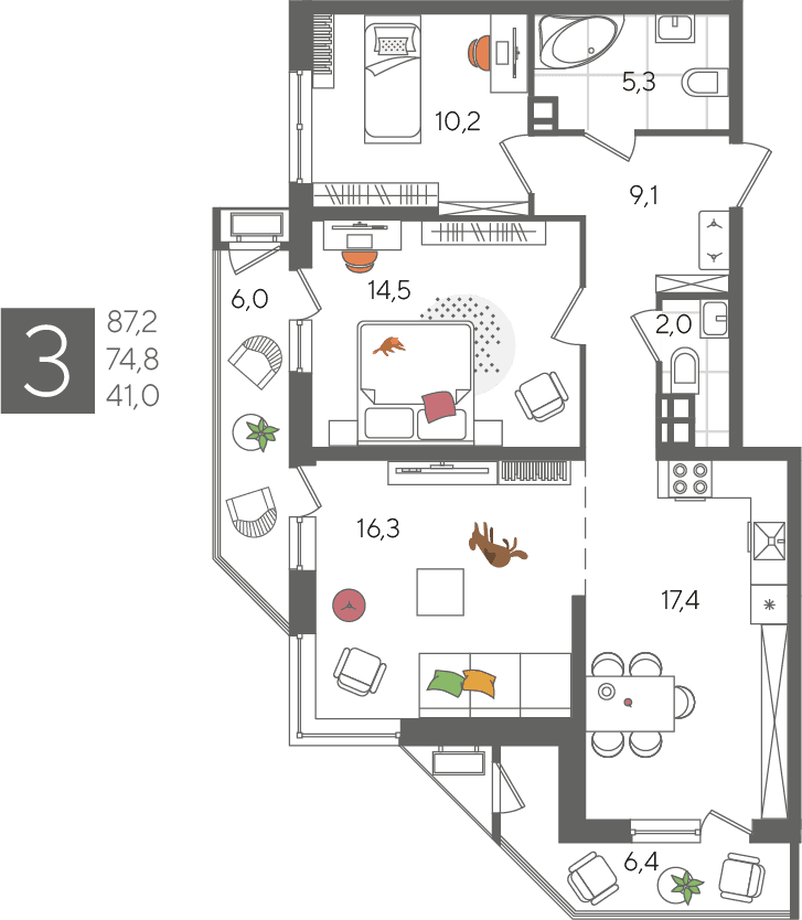 Рекорд 2 Краснодар — планировка 3