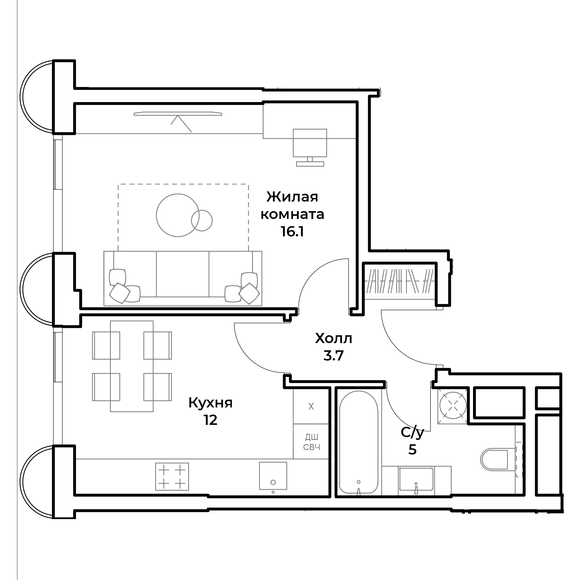 NAMETKIN TOWER Москва — планировка 1