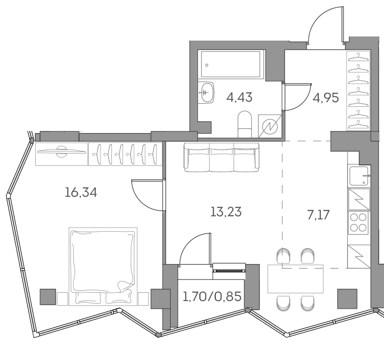 Аквилон BESIDE 2.0 Москва — планировка 1