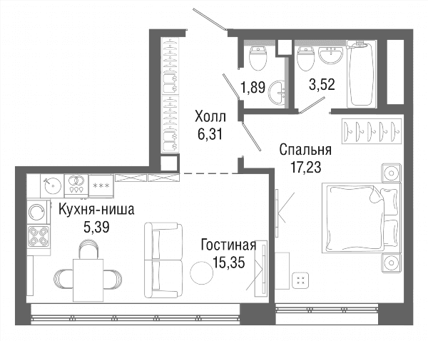 Селигер Сити Москва — планировка 1