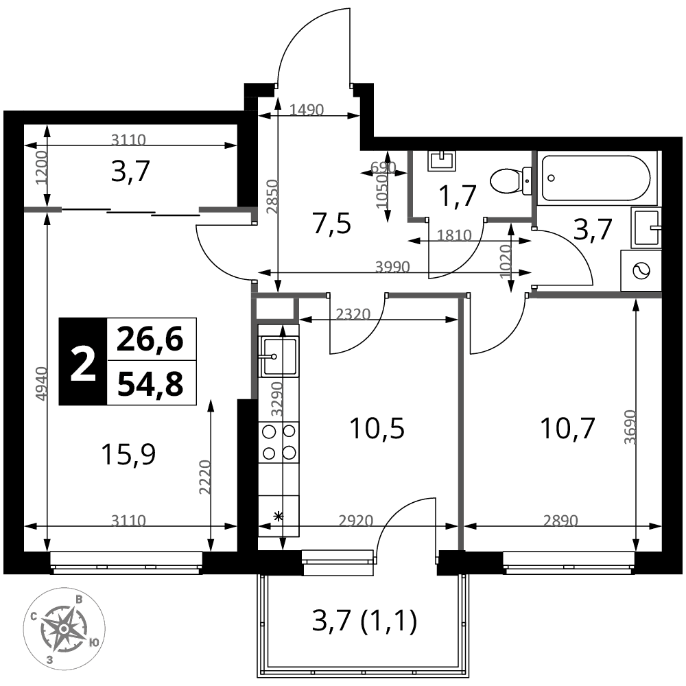 1-й Измайловский Москва — планировка 2