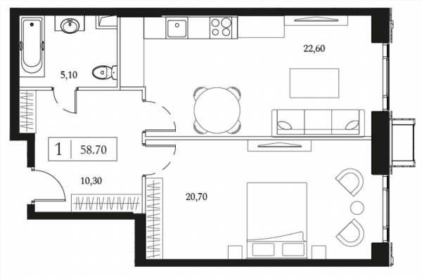 Dream Towers Москва — планировка 1