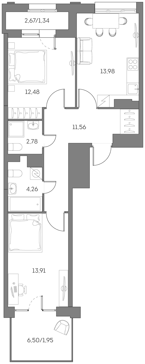Аквилон BESIDE 2.0 Москва — планировка 2