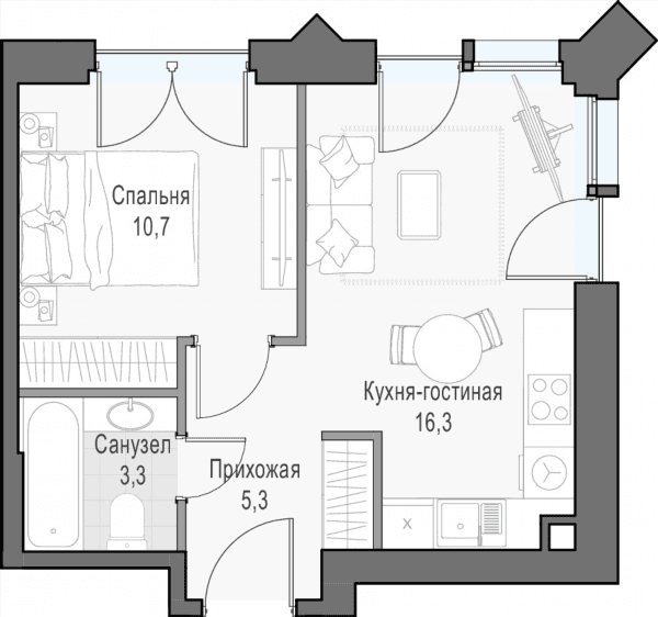 Достижение Москва — планировка 1