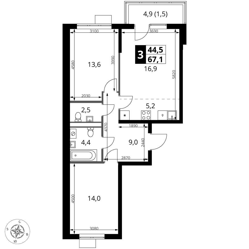 1-й Ясеневский Москва — планировка 3