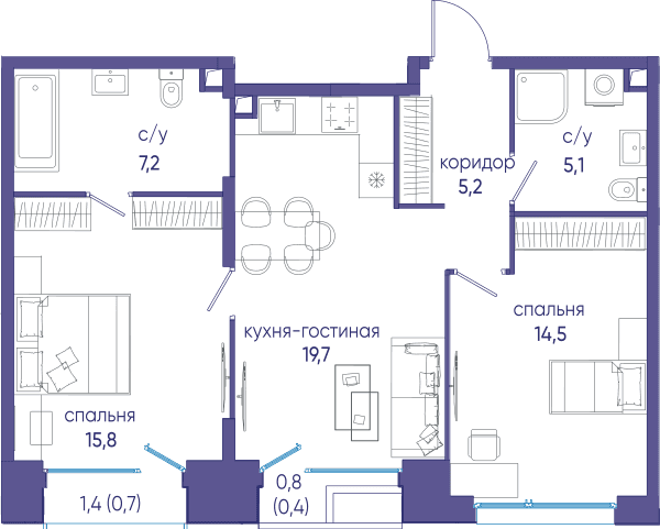 Остров, Остров.6 Москва — планировка 2