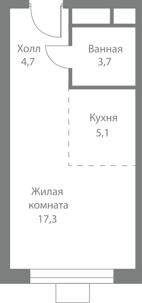 Stellar City Москва — планировка Студия