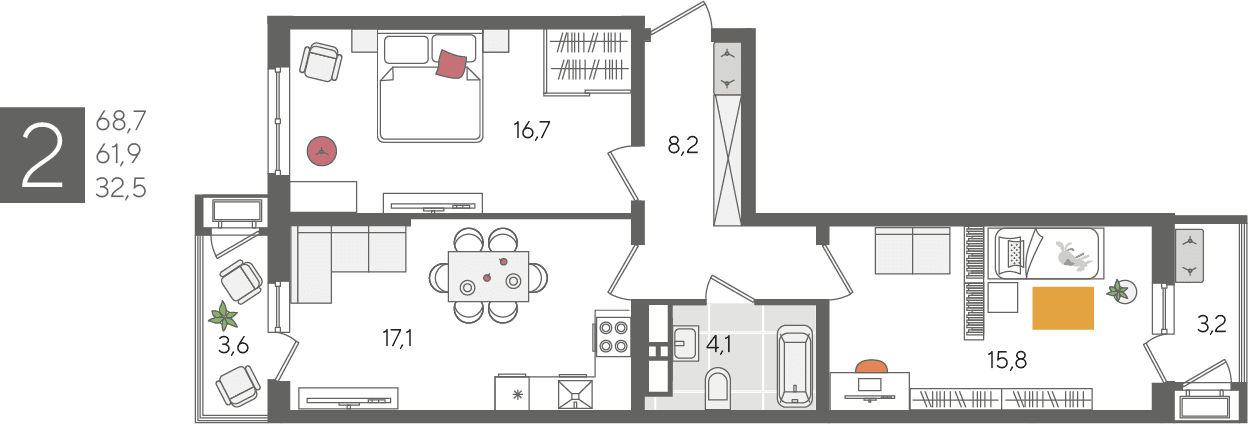 Рекорд 2 Краснодар — планировка 2