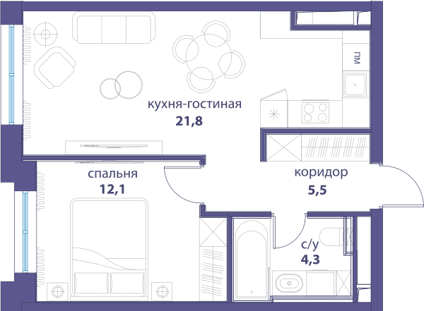 Событие, Событие-5 Москва — планировка 1