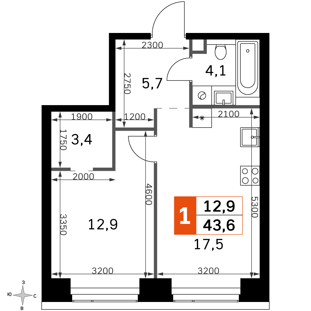 Amber City Москва — планировка 1