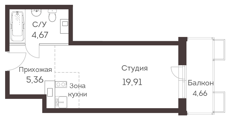Аквилон Митино Красногорск — планировка 1