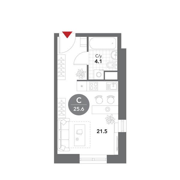 Voxhall Москва — планировка Студия