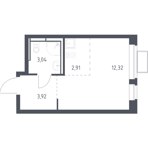 Новое Видное Москва — планировка Студия
