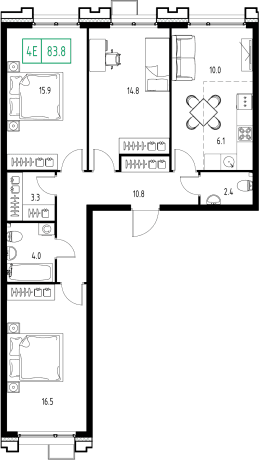 Skolkovo ONE Москва — планировка 4