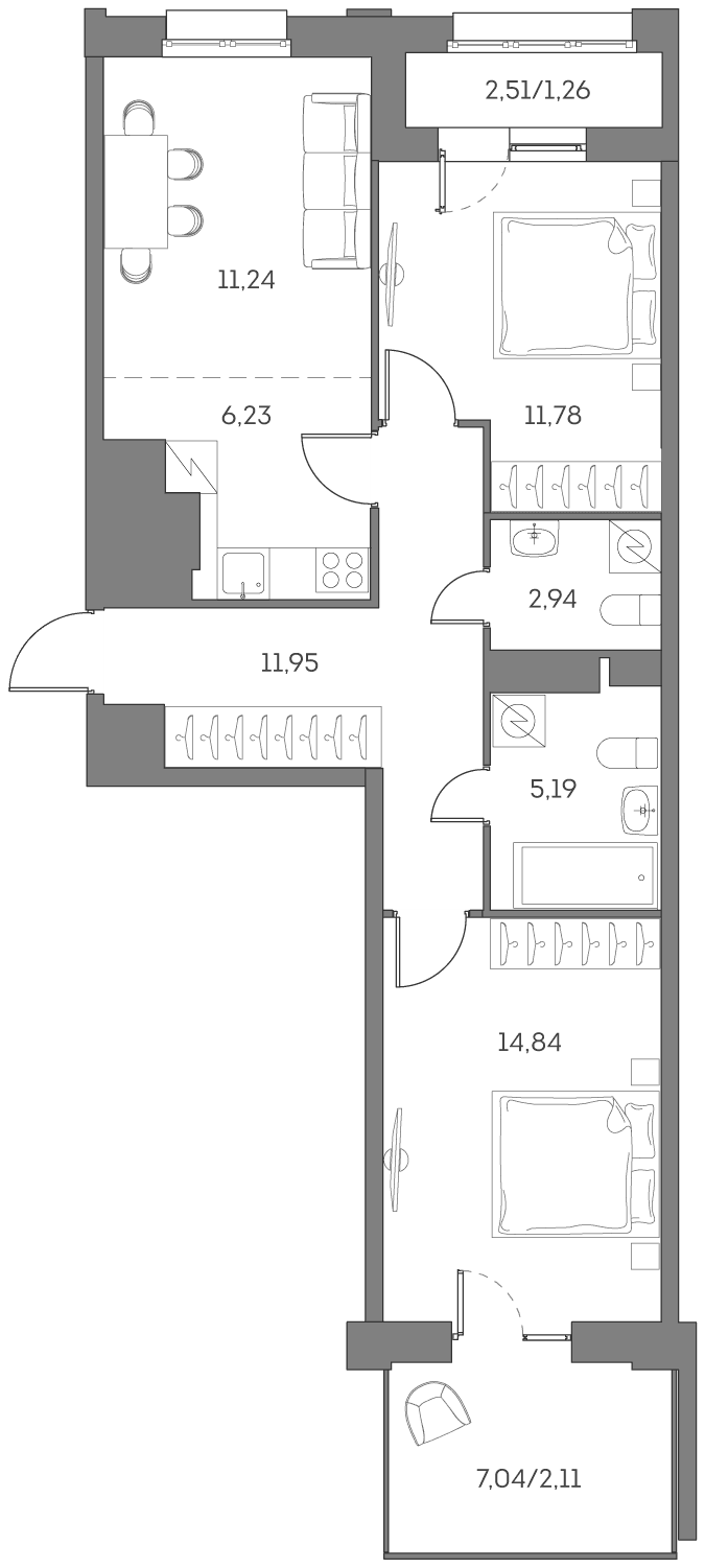 Аквилон BESIDE 2.0 Москва — планировка 1