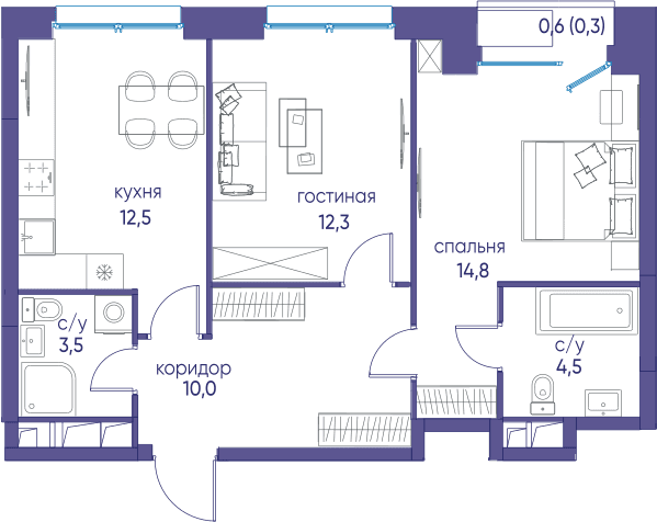 Остров, Остров.6 Москва — планировка 2