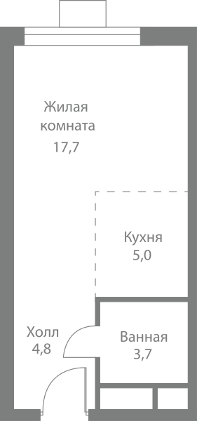 Stellar City Москва — планировка Студия