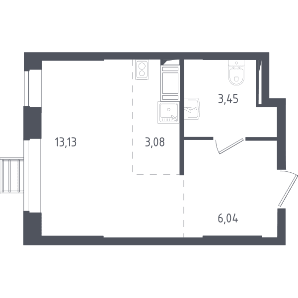 Томилино Парк Москва — планировка Студия