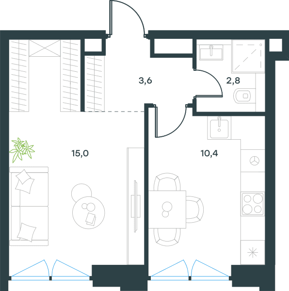 Level Причальный Москва — планировка 1