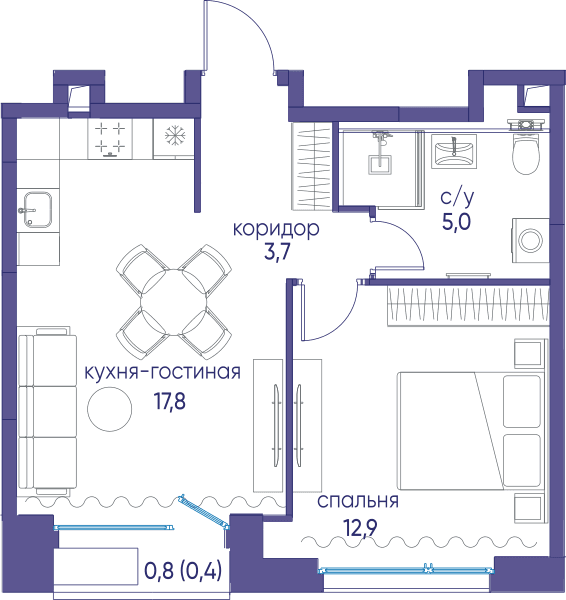 Остров, Остров.6 Москва — планировка 1
