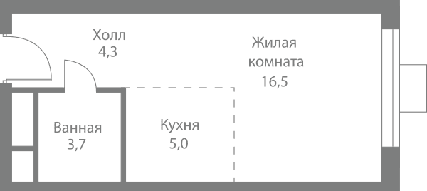 Stellar City Москва — планировка Студия