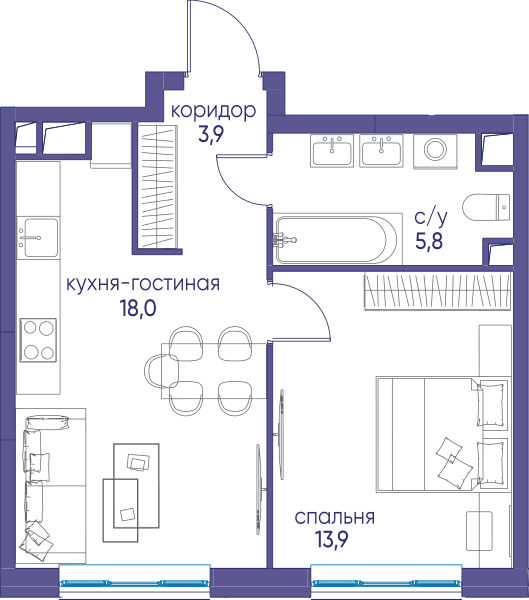 Остров, Остров.5 Москва — планировка 1