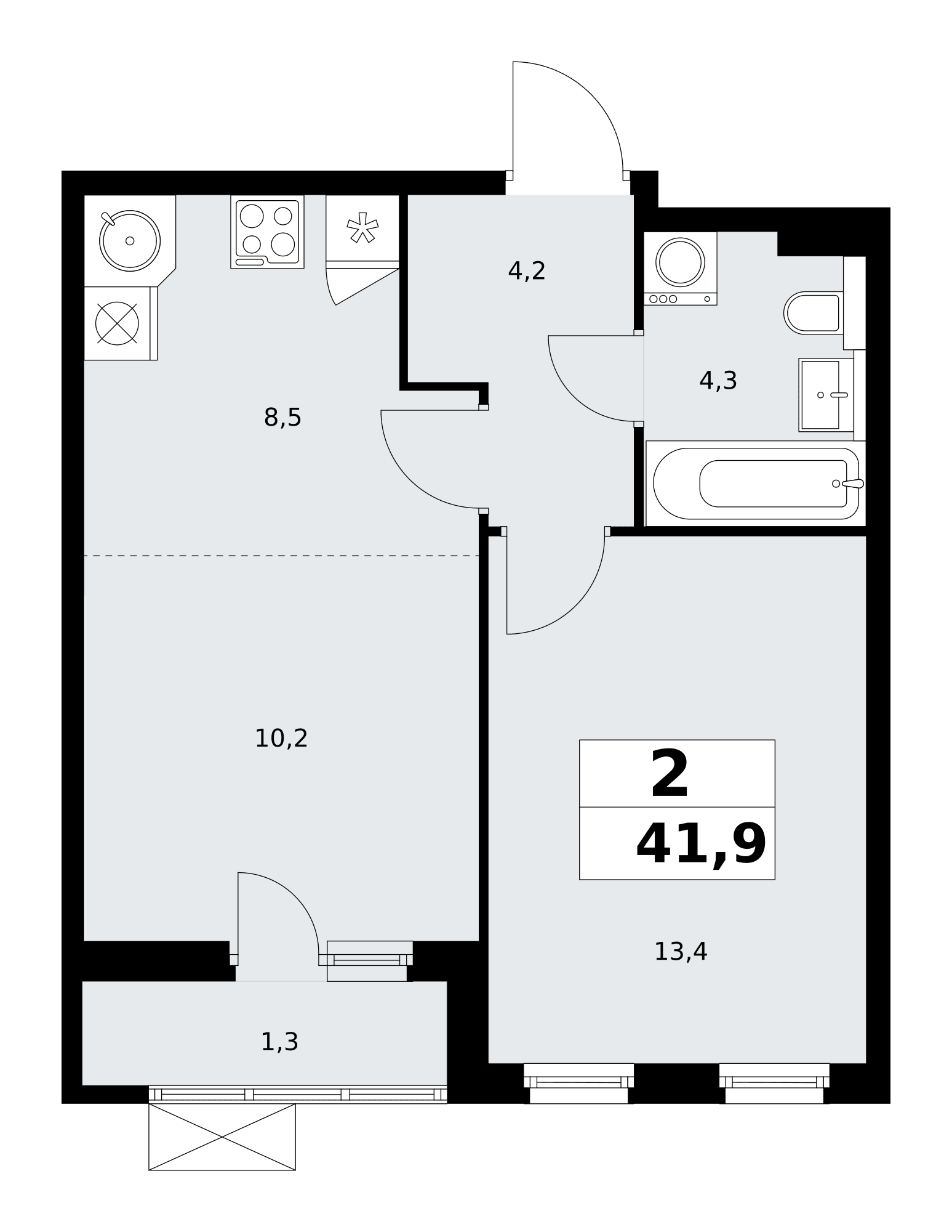 Бунинские кварталы Москва — планировка Студия