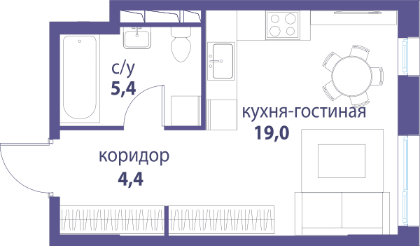 Символ, Вдохновение Москва — планировка Студия
