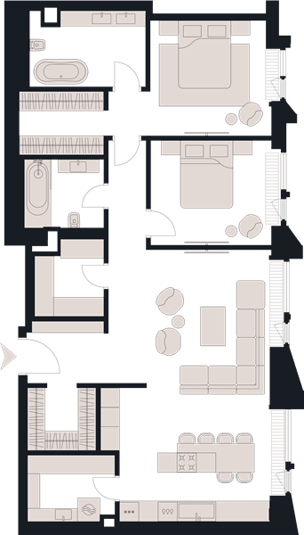 Victory Park Residence Москва — планировка 3
