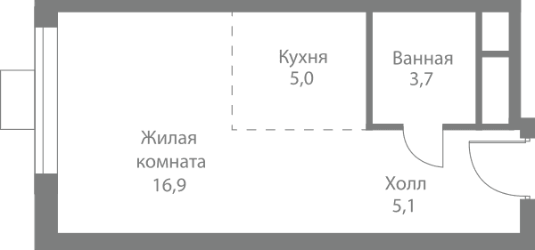 Stellar City Москва — планировка Студия