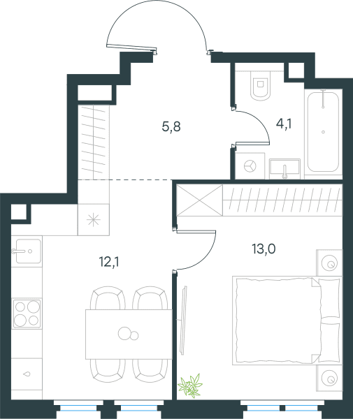 Level Нижегородская Москва — планировка 1